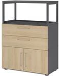 HAMMERBACHER Regalschrank &raquo;Flexwall&laquo; 80 cm breit 3 OH Stahlrahmen 2 Schubladen
