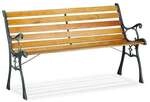 relaxdays Gartenbank mit Gusseisenrahmen, 121.5 cm