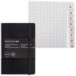 Miquelrius Notizbuch &raquo;Leather&laquo; kariert Sonderformat 200 Seiten schwarz