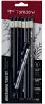 Tombow 7-tlg. Bleistift-Set &raquo;Mono&laquo; HB/2B/4B/6B/2H/B schwarz