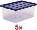 Bankers Box System 5x Aufbewahrungsbox 38,0/56,0/25,0 cm 38 L transparent,...