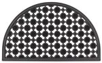 relaxdays Gummi Fu&szlig;matte &raquo;Gitter&laquo; halbrund 75 x 45 cm schwarz, 75x1 cm