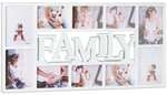 relaxdays Bilderrahmen Familie f&uuml;r 10 Fotos wei&szlig; wei&szlig;