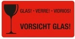 EICHNER Verpackungsetiketten Hinweis &raquo;Vorsicht Glas&laquo; wei&szlig;, 10x5 cm