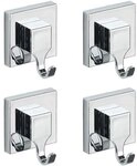 Wenko 4er-Set Eckige Haken mit Vacuum-Loc - Befestigen ohne Bohren