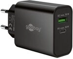 goobay Dual-Schnellladeger&auml;t GaN 1x USB-C (PD) / 1x USB-A (QC) 30 W schwarz schwarz,