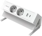 Fellowes 2-fach Desktop-Powermodul &raquo;POWER DESK 2 TYPE F&laquo; wei&szlig;, 19.64x9.7x11 cm