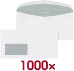Mailmedia Automatenh&uuml;llen DL+ mit Fenster und Nassklebung - 1000 St&uuml;ck wei&szlig;,