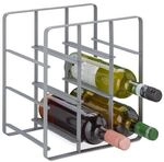 relaxdays Weinregal f&uuml;r 9 Flaschen grau, 27.5x30x20 cm