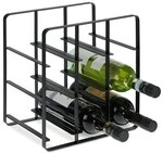 relaxdays Weinregal 9 Flaschen Metall schwarz silber, 27.5x30.5x20 cm
