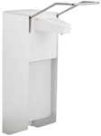 relaxdays Desinfektionsspender 1 L silber, 9x32x23 cm