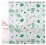 relaxdays Duschrollo mit Bl&auml;tter-Design gr&uuml;n 140 x 240 cm gr&uuml;n, 140 cm