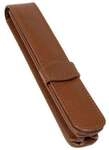 ONLINE Schreibger&auml;te-Etui aus Echtleder f&uuml;r 1 Stift braun, 2.5x14.5x2.5 cm