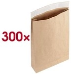 flexiPAK 300er-Pack Faltentaschen &raquo;classic Fixverschluss&laquo; ca. A3 ohne Fenster braun