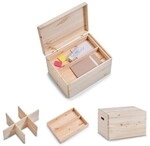 Zeller Aufbewahrungsbox Kiefernholz mit Klappdeckel 40x30x24 cm