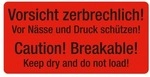 EICHNER Verpackungsetiketten Hinweis &raquo;Vorsicht zerbrechlich! ...&laquo; rot, 10x5 cm
