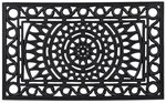 relaxdays Gummi Fu&szlig;matte &raquo;Ornamente&laquo; rechteckig 75 x 45 cm schwarz, 75x1.5 cm
