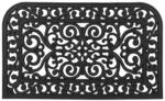 relaxdays Gummi Fu&szlig;matte &raquo;Ornamente&laquo; mit abgerundeten Ecken 45 x 75 cm schwarz,