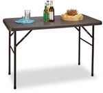 relaxdays Gartentisch klappbar BASTIAN rechteckig 121,5 x 61,5 cm braun