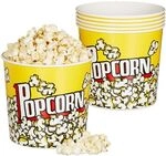 relaxdays 6er-Set Popcorn Eimer wiederverwendbar gelb