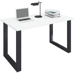 VCM Schreibtisch &raquo;Lona&laquo; 140/50 cm B&uuml;gel-Fu&szlig;-Gestell schwarz wei&szlig;, 140x76x50 cm