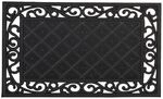 relaxdays Gummi Fu&szlig;matte &raquo;Ornamente&laquo; rechteckig 75 x 45 cm mit Noppen schwarz,