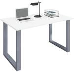 VCM Schreibtisch &raquo;Lona&laquo; 140/50 cm B&uuml;gel-Fu&szlig;-Gestell silbern wei&szlig;, 140x76x50 cm