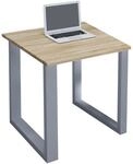 VCM Schreibtisch &raquo;Lona&laquo; 80/50 cm B&uuml;gel-Fu&szlig;-Gestell silbern braun, 80x76x50 cm