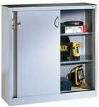 CP Stahlschrank mit Schiebet&uuml;ren 120 x 120 cm grau, 120x120x50 cm