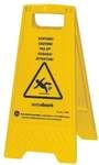 easy absorb Warnschild &raquo;Achtung!&laquo; bei Rutschgefahr rutschigem Boden gelb, 24x61 cm