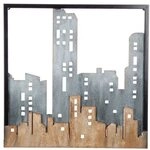 GILDE Wandrelief &raquo;City&laquo; silber, 50x50x3 cm