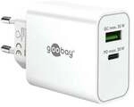 goobay Dual-Schnellladeger&auml;t GaN 1x USB-C (PD) / 1x USB-A (QC) 30 W wei&szlig; wei&szlig;,