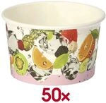 Papstar Einweg-Eisbecher 0.15 L &raquo;Fr&uuml;chte&laquo; wei&szlig;, 8.5x5.2x8.5 cm
