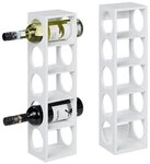 relaxdays Weinregal 5 Flaschen wei&szlig; 2er-Set wei&szlig;, 14x53x12 cm