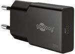 goobay Schnellladeger&auml;t GaN Slim 1x USB-C (PD) 20 W schwarz schwarz,...
