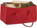 relaxdays Kaminholztasche Filz rot rot