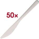 Papstar 50er-Pack Mehrweg-Messer 18,5 cm wei&szlig; wei&szlig;