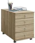 VCM Rollcontainer &raquo;Lona&laquo; 3 Sch&uuml;be 1 Utensilo 75 cm tief braun, 41.5x57x75 cm