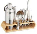 relaxdays Cocktail-Set 16-tlg. Edelstahl silber