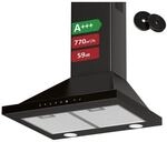 Levivo Dunstabzugshaube 60 cm 770 m&sup3;/h schwarz
