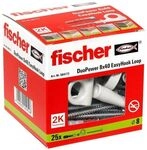 fischer D&uuml;bel mit Schrauben &raquo;EasyHook Loop - DuoPower 8x40 2K&laquo; 25 St&uuml;ck grau