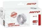 METO 6x 1000 Preisauszeichner-Etiketten - permanent (26 x 12 mm) rot