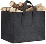 relaxdays Kaminholztasche mit 2 Haltegriffen
