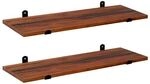 Songmics Wandregale-Set braun / schwarz 60/20/7 cm braun
