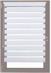relaxdays Doppelrollo Klemmfix ohne bohren 90x156 cm wei&szlig; wei&szlig;