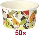 Papstar Einweg-Eisbecher 0.25 L &raquo;Fr&uuml;chte&laquo; wei&szlig;, 9.6x5.2x9.6 cm