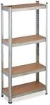 relaxdays Schwerlastregal bis 700 kg mit 4 Fachb&ouml;den grau, 70x150x30 cm