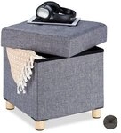 relaxdays Sitzhocker &raquo;schlichtes Design&laquo; grau
