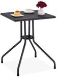 relaxdays Gartentisch quadratisch in Rattan-Optik 75 x 61 x 61 cm schwarz