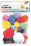 folia 30er-Pack Pompons &raquo;MIX BUNT&laquo; 1 - 5 cm - 10 Farben mehrfarbig